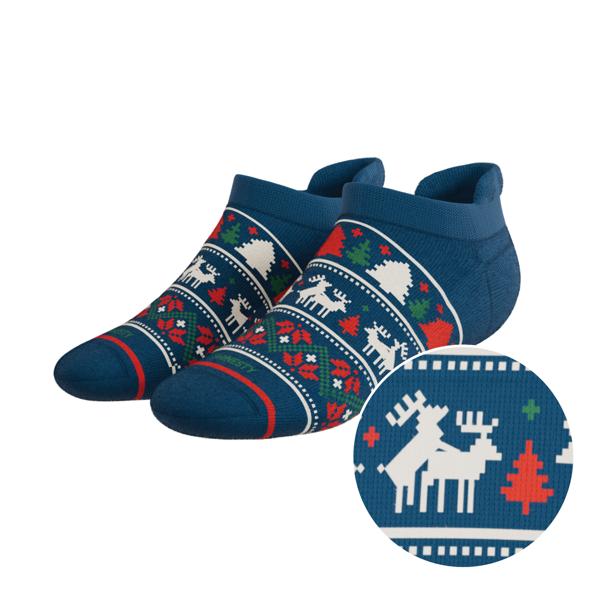 The Caribou Lous | Christmas Deer Heel Hammock™ Ankle Socks - Shinesty