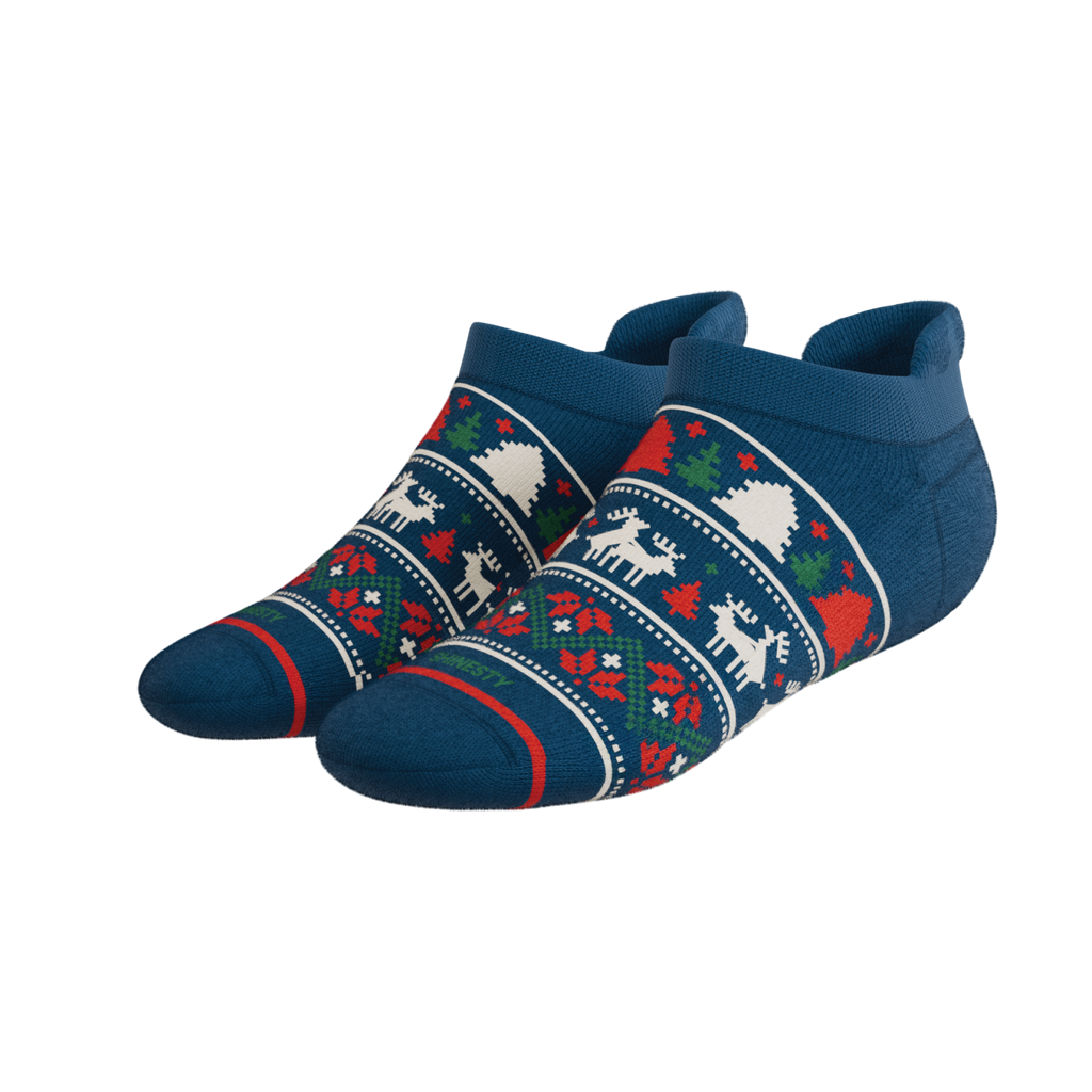 The Caribou Lous | Christmas Deer Heel Hammock™ Ankle Socks - Shinesty