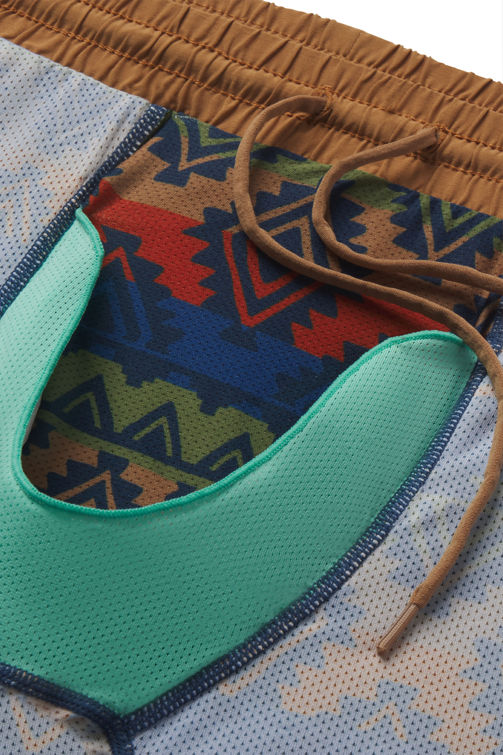 The Casual Thigh Day | Khaki Aztec Ball Hammock® 5 Inch Athletic Shorts - Shinesty