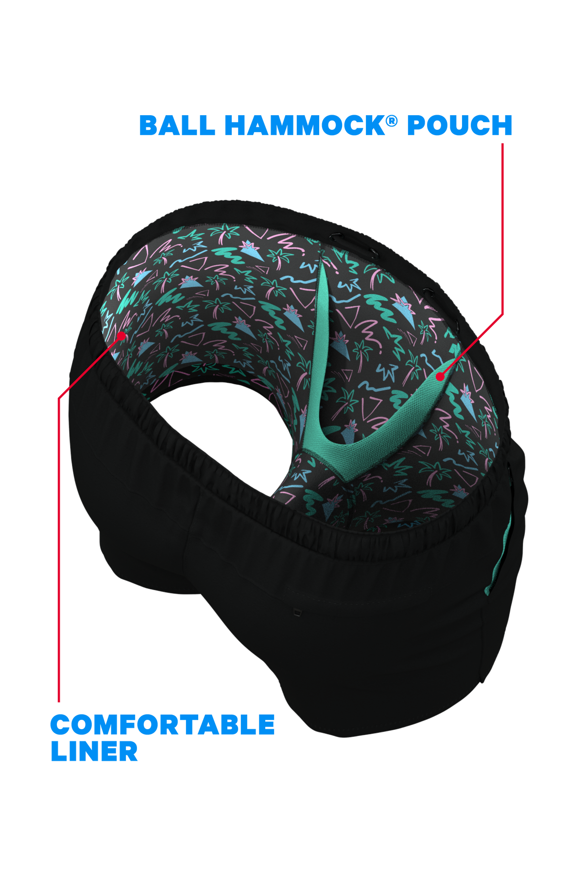 The Catamaran | Black Tropical Ball Hammock® Pouch 5" Swim Trunks - Shinesty