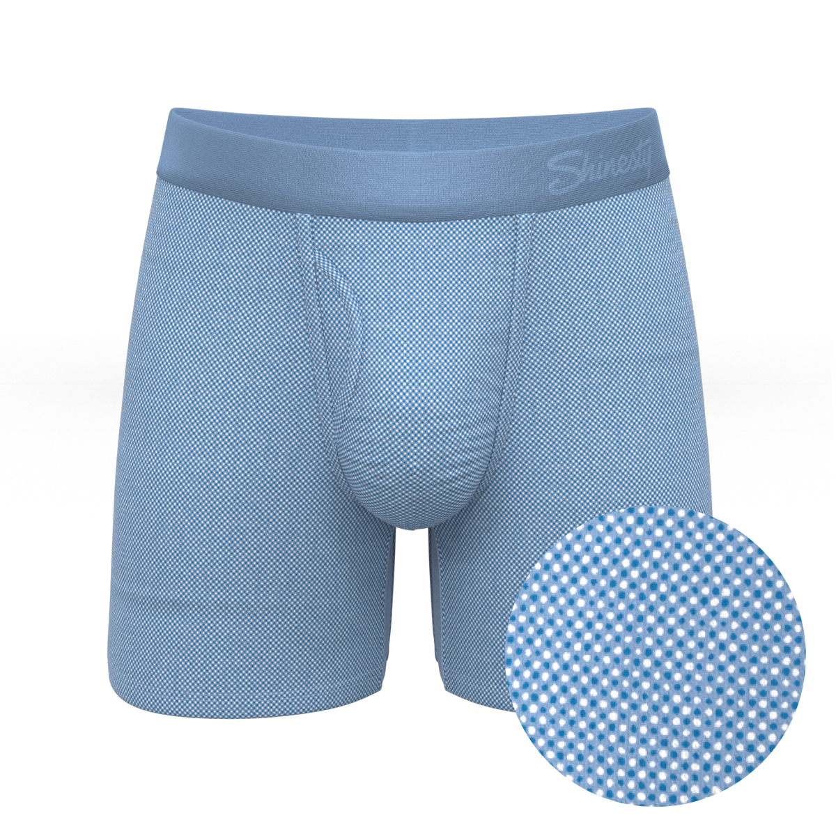 The Chambray All Day | Blue Chambray Ball Hammock® Pouch Underwear With Fly - Shinesty