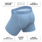 The Chambray All Day | Blue Chambray Ball Hammock® Pouch Underwear With Fly - Shinesty