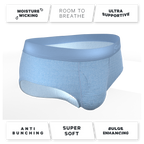 The Chambray All Day | Blue Chambray Ball Hammock® Pouch Underwear Briefs - Shinesty