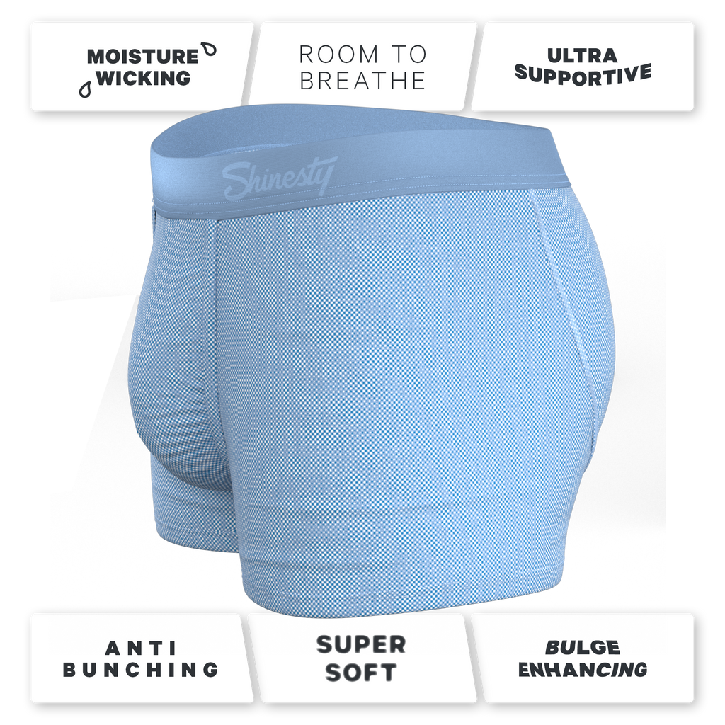 The Chambray All Day | Blue Chambray Ball Hammock® Pouch Trunks Underwear - Shinesty