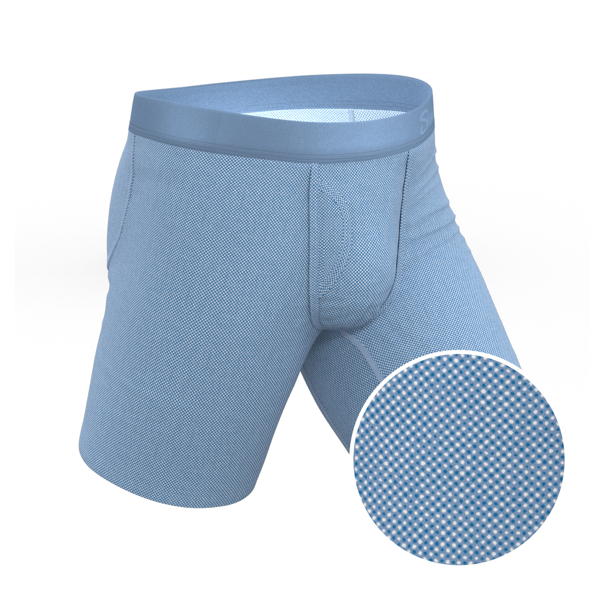 The Chambray All Day | Blue Chambray Ball Hammock® Boxer - Long Leg - Shinesty