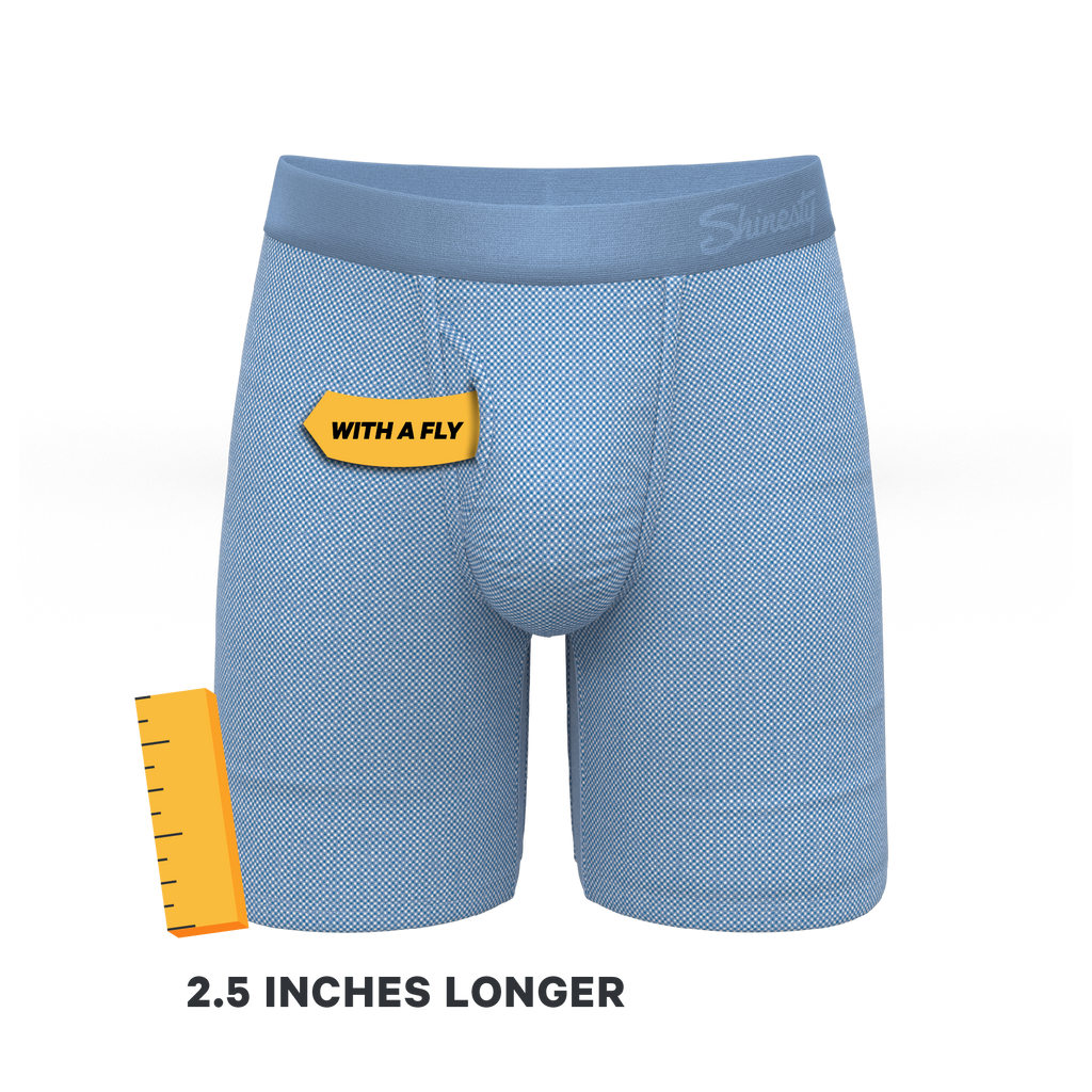 The Chambray All Day | Blue Chambray Ball Hammock® Boxer - Long Leg - Shinesty