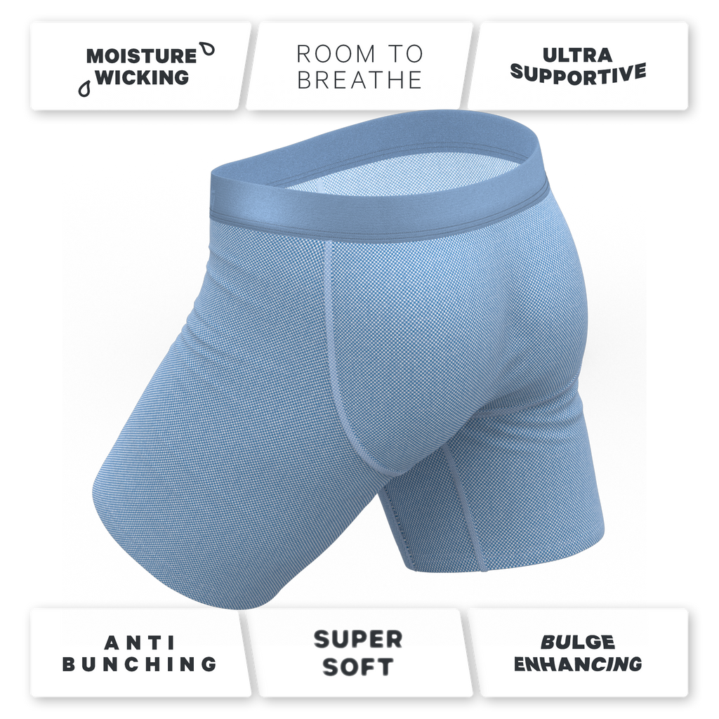 The Chambray All Day | Blue Chambray Ball Hammock® Boxer - Long Leg - Shinesty