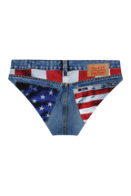 The Chattahoochee Daddy | USA Denim Print Ball Hammock® Pouch Swim Briefs - Shinesty
