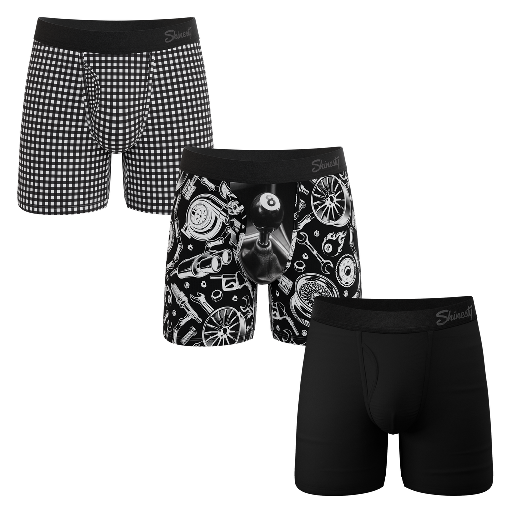 The Checkered Past | Ball Hammock® Pouch Boxer Briefs with Fly 3 Pack - Shinesty