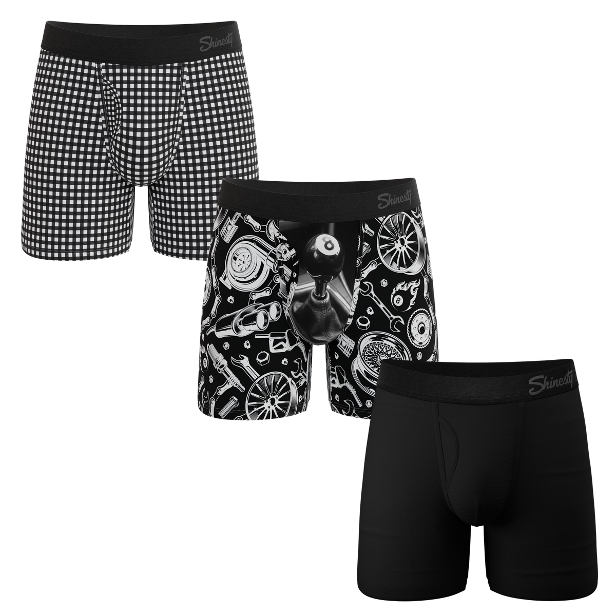 The Checkered Past | Ball Hammock® Pouch Boxer Briefs with Fly 3 Pack - Shinesty
