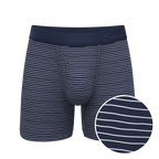 The Cheek Streak | White Stripe Ball Hammock® Pouch Underwear With Fly - Shinesty