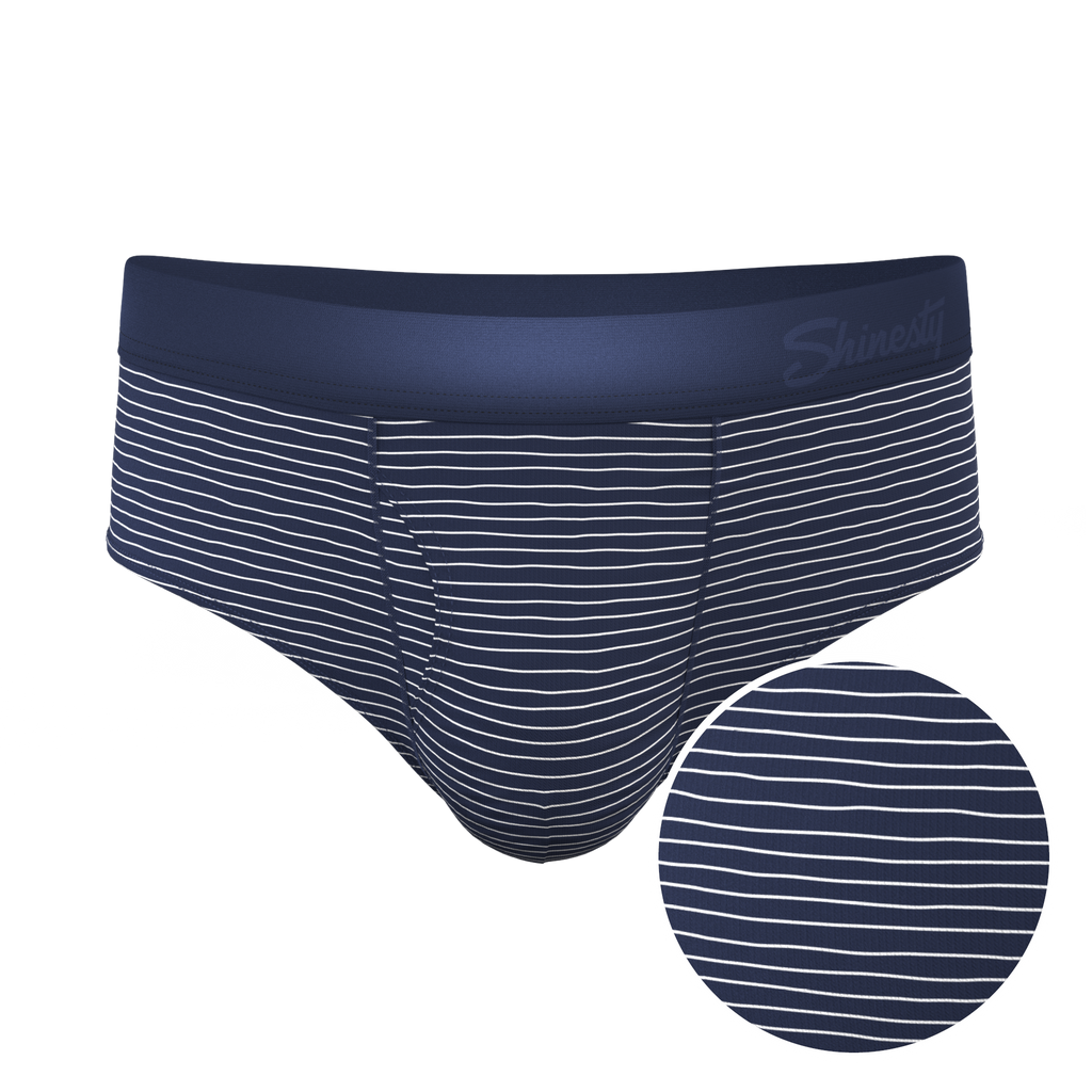 The Cheek Streak | White Stripe Ball Hammock® Pouch Underwear Briefs - Shinesty