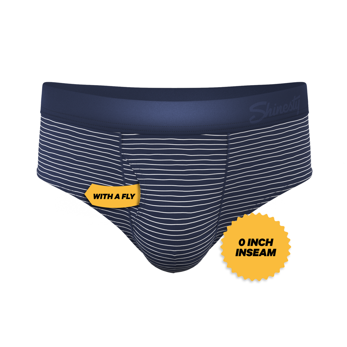 The Cheek Streak | White Stripe Ball Hammock® Pouch Underwear Briefs - Shinesty
