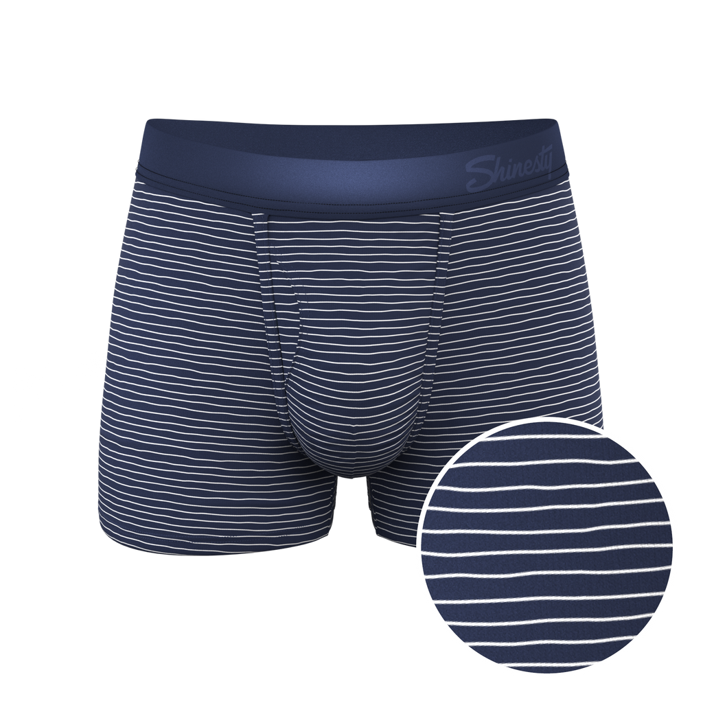 The Cheek Streak | White Stripe Ball Hammock® Pouch Trunks Underwear - Shinesty