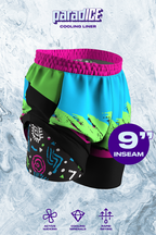 The Cherry Slushy | Neon Retro Ball Hammock® 9 Inch Athletic Shorts - Shinesty
