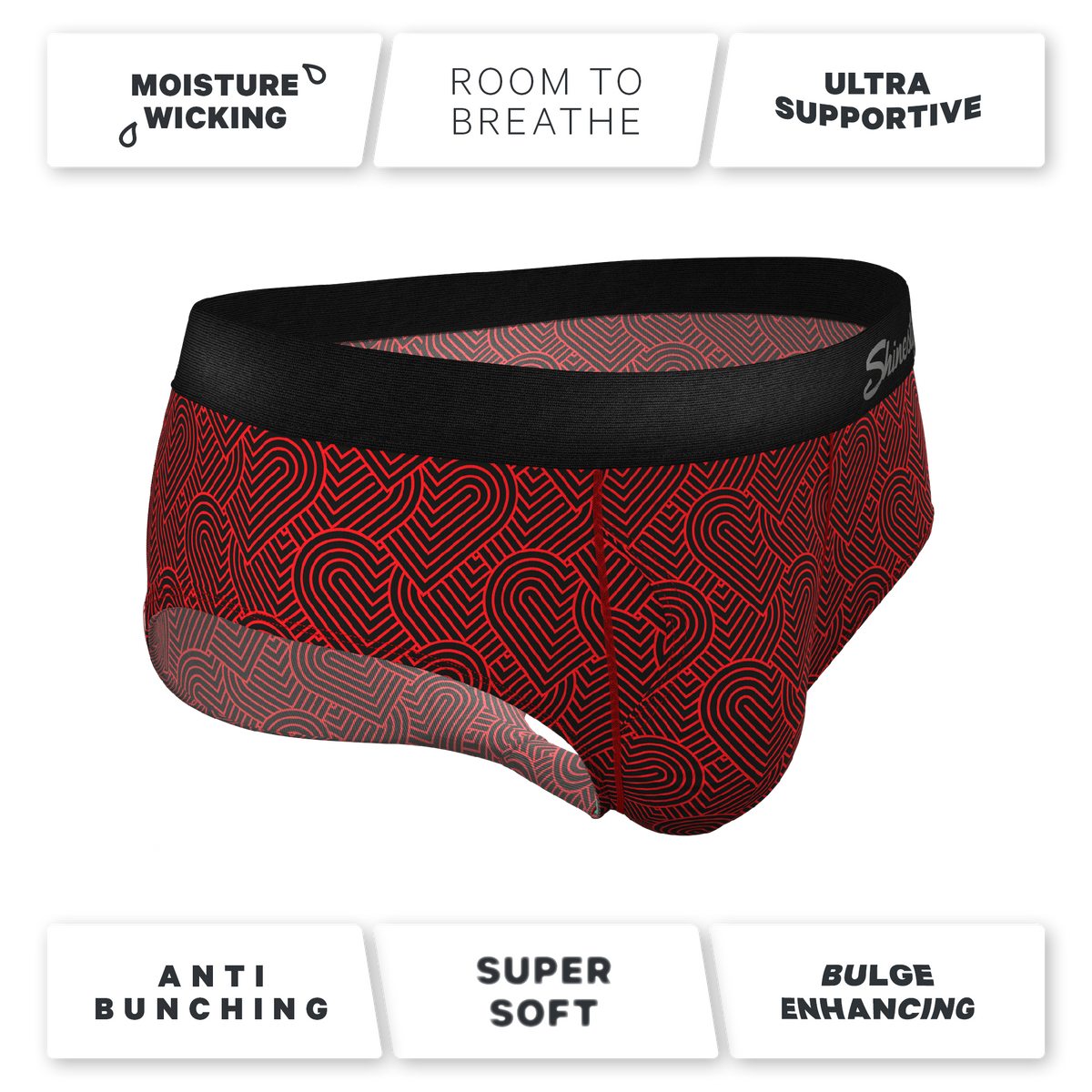 The Cherub | Geometric Hearts Ball Hammock® Pouch Underwear Briefs - Shinesty