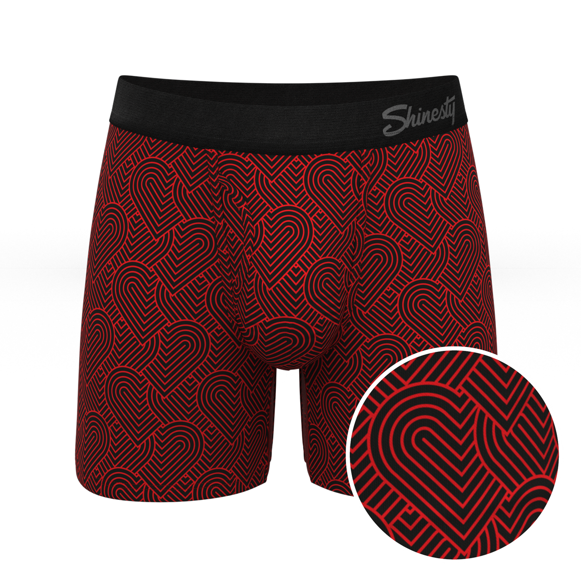 The Cherub | Geometric Hearts Ball Hammock® Pouch Underwear With Fly - Shinesty