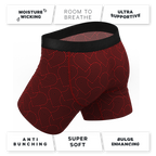 The Cherub | Geometric Hearts Ball Hammock® Pouch Underwear With Fly - Shinesty