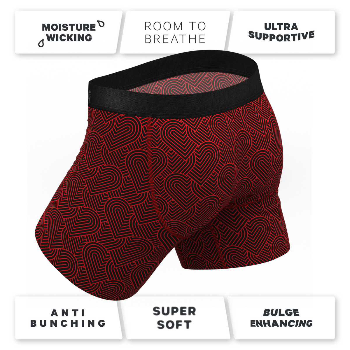 The Cherub | Geometric Hearts Ball Hammock® Pouch Underwear - Shinesty