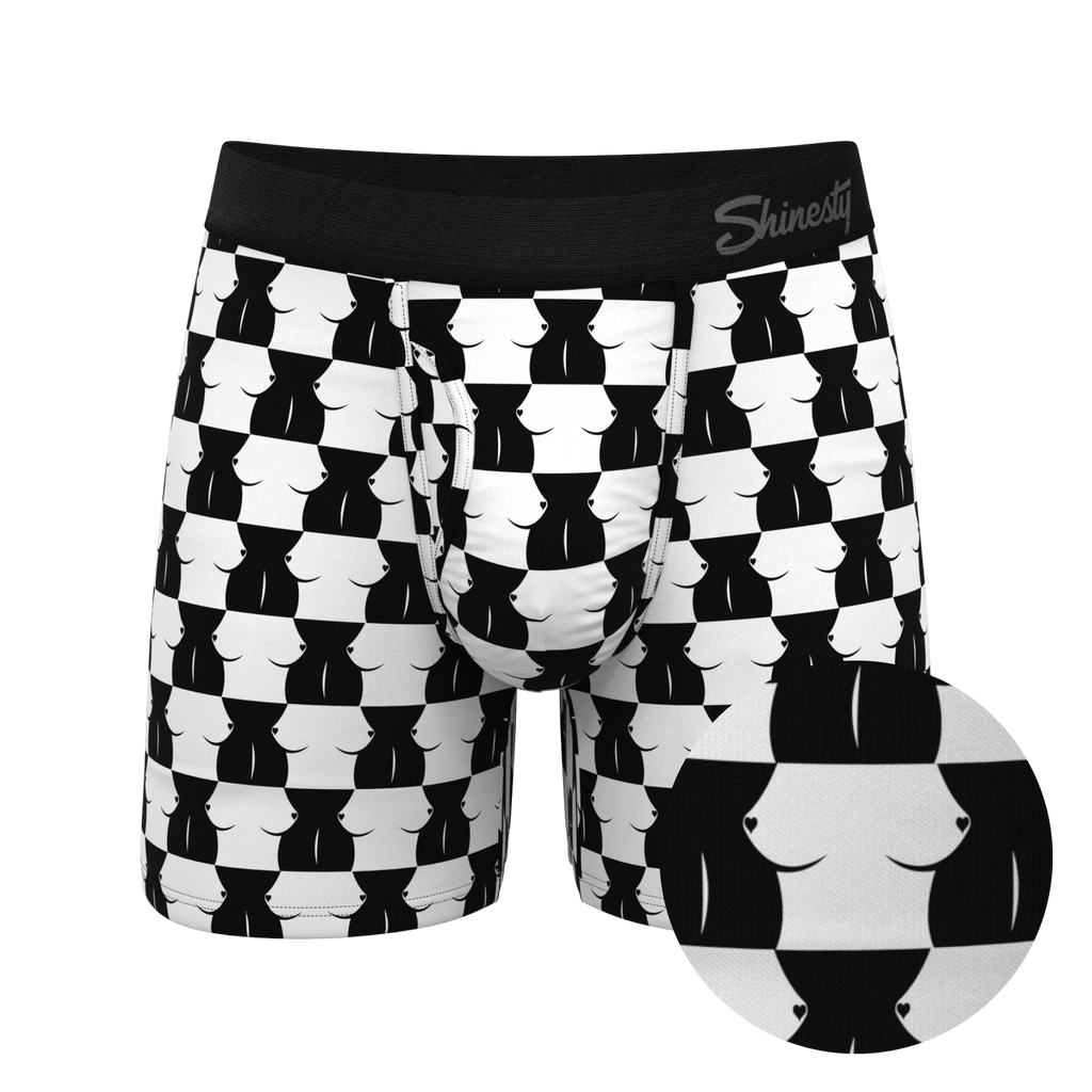 The Chest Mate | Checkered Ball Hammock® Pouch Underwear With Fly - Shinesty