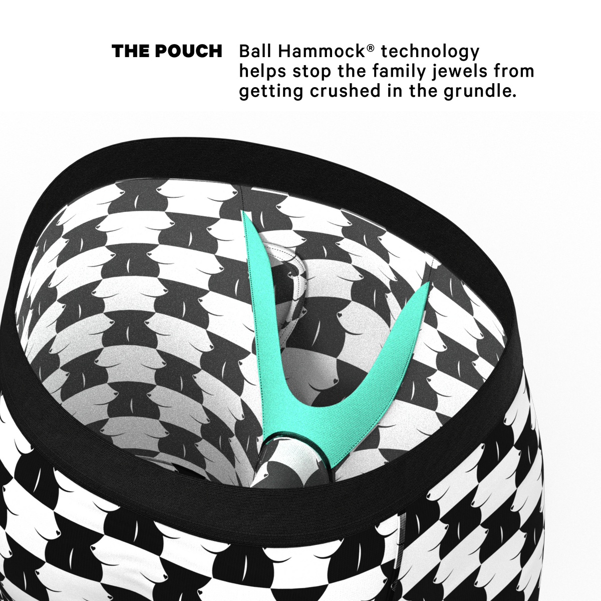 The Chest Mate | Checkered Ball Hammock® Boxer - Long Leg - Shinesty