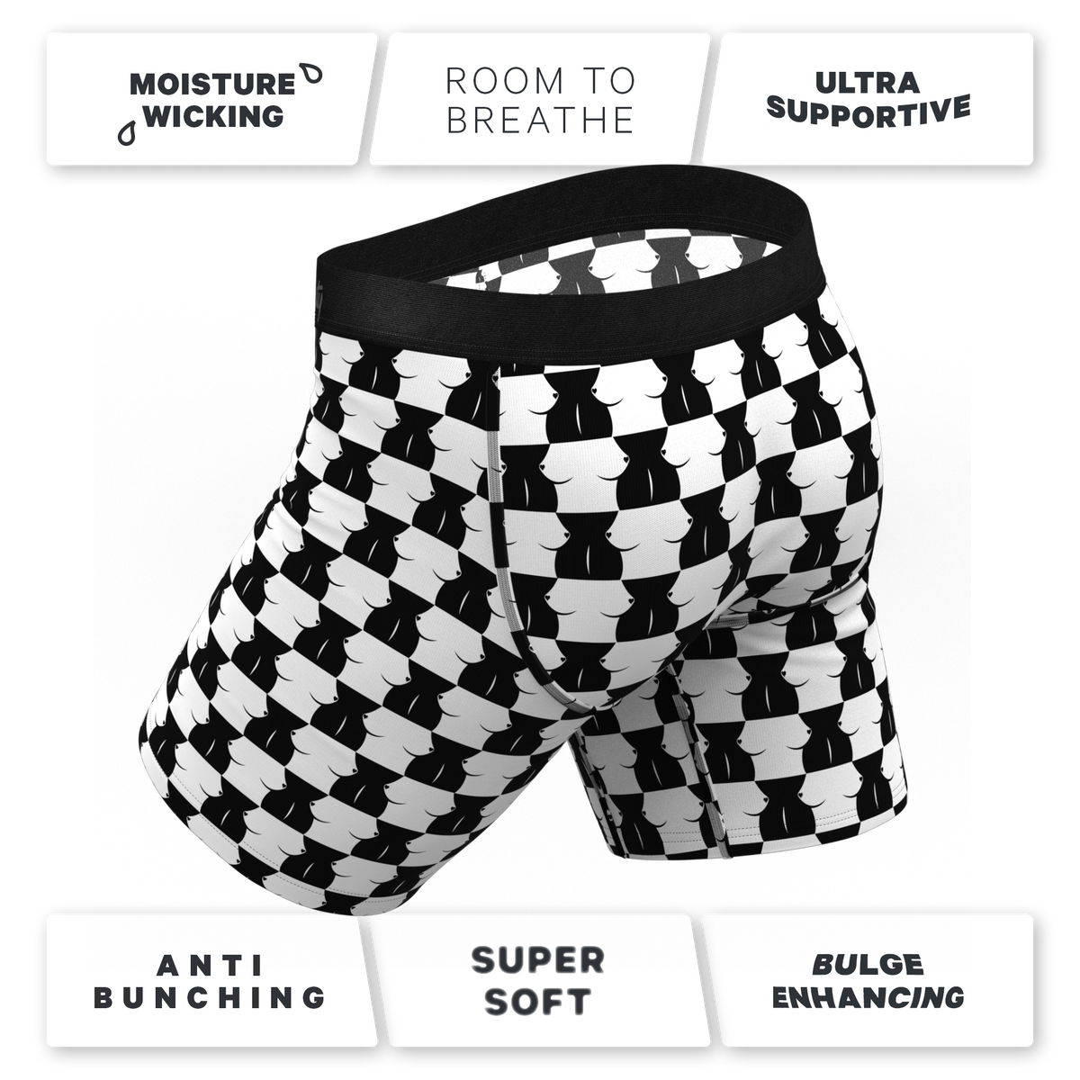 The Chest Mate | Checkered Ball Hammock® Boxer - Long Leg - Shinesty