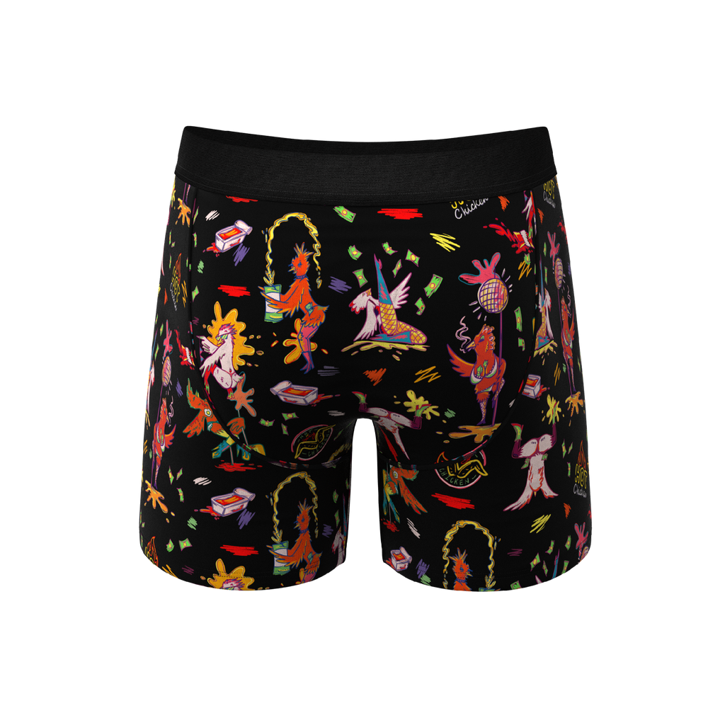 The Chicken Strips | Dancing Chickens Ball Hammock® Pouch Underwear With Fly - Shinesty