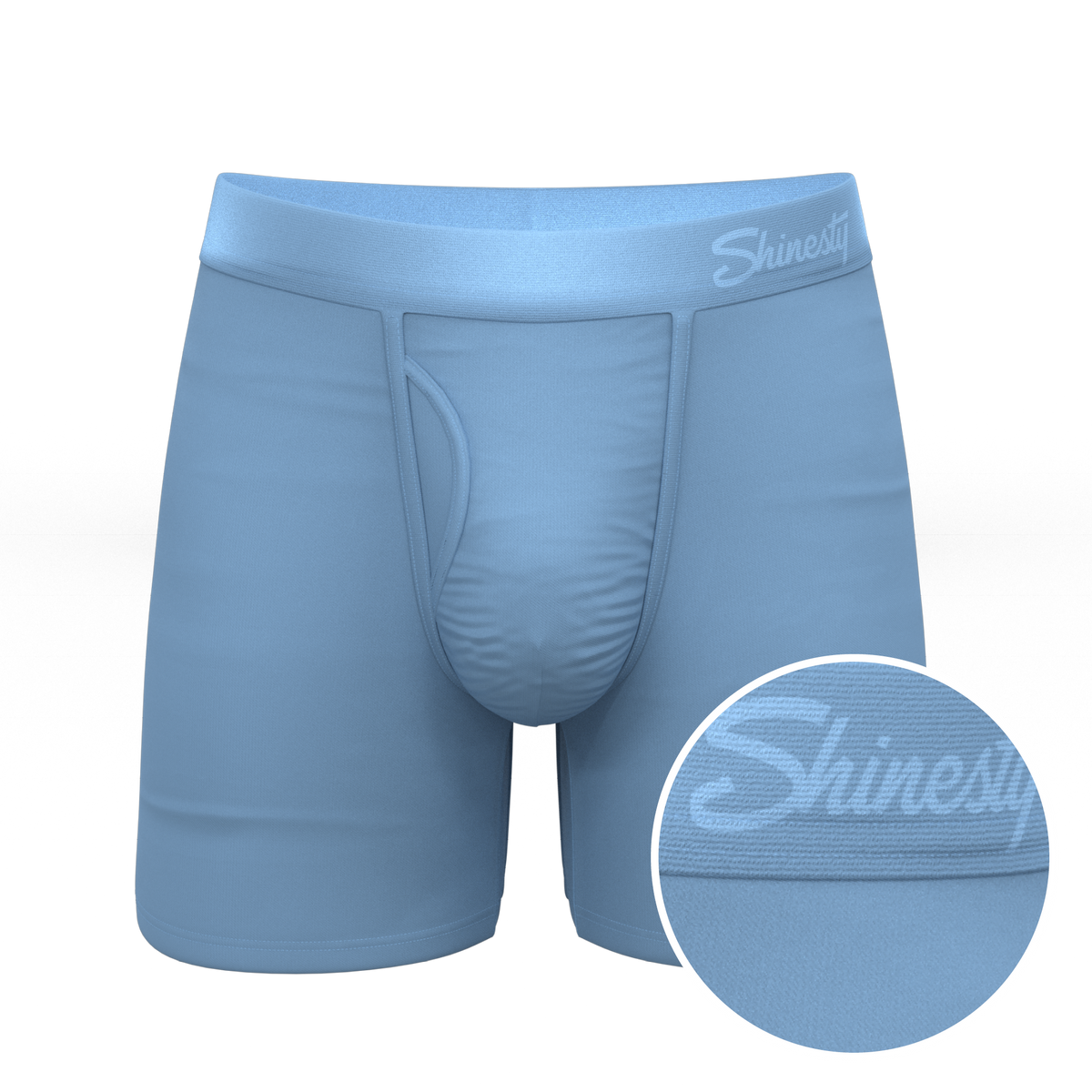 The Clear Skies | Light Blue Tonal Ball Hammock® Pouch Underwear With Fly - Shinesty