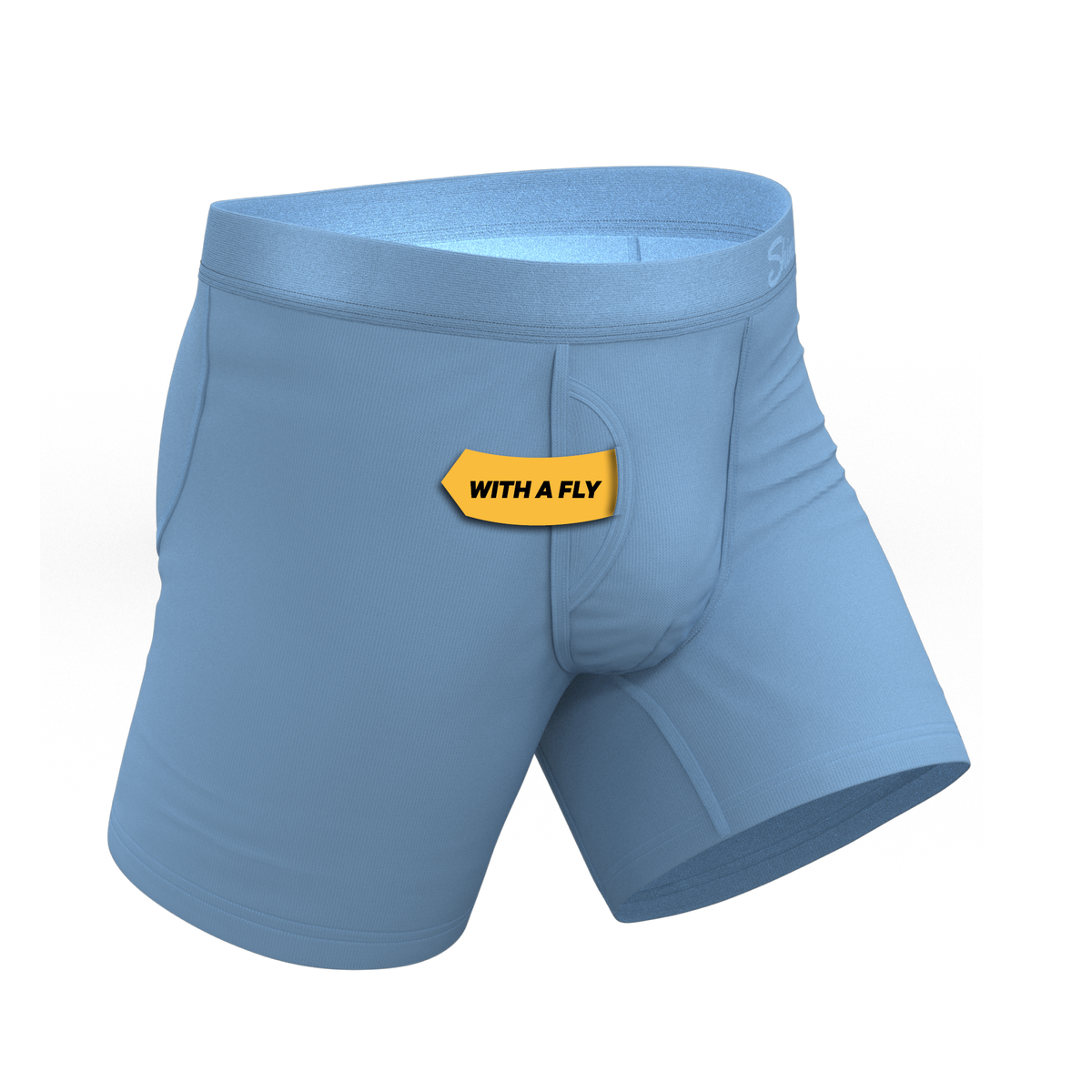 The Clear Skies | Light Blue Tonal Ball Hammock® Pouch Underwear With Fly - Shinesty