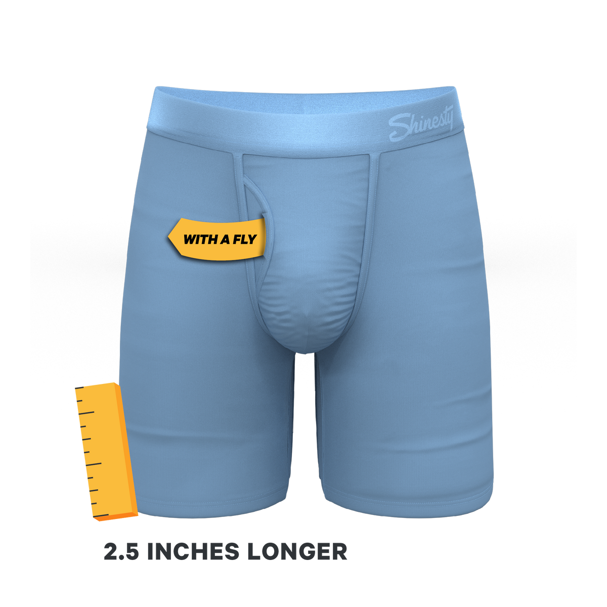 The Clear Skies | Light Blue Tonal Ball Hammock® Boxer - Long Leg - Shinesty
