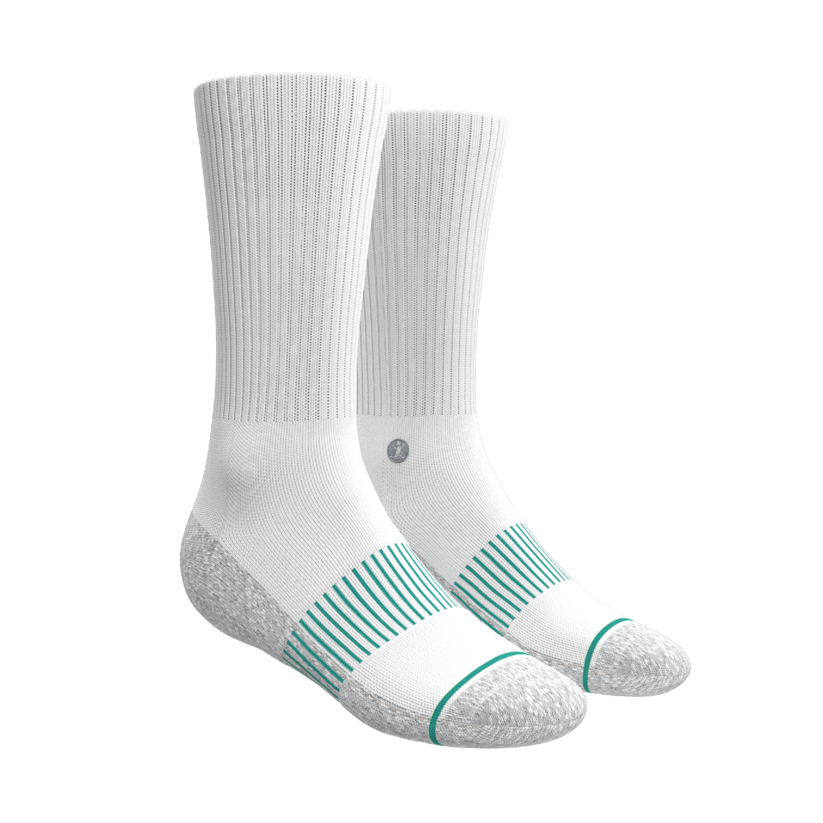 The Cloud 9 | White Stay Weird Heel Hammock™ Crew Socks - Shinesty