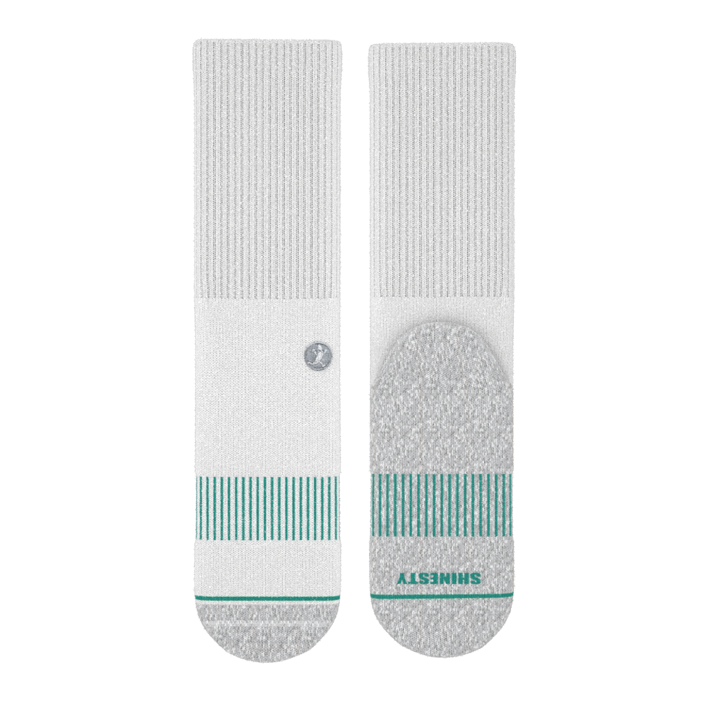 The Cloud 9 | White Stay Weird Heel Hammock™ Crew Socks - Shinesty