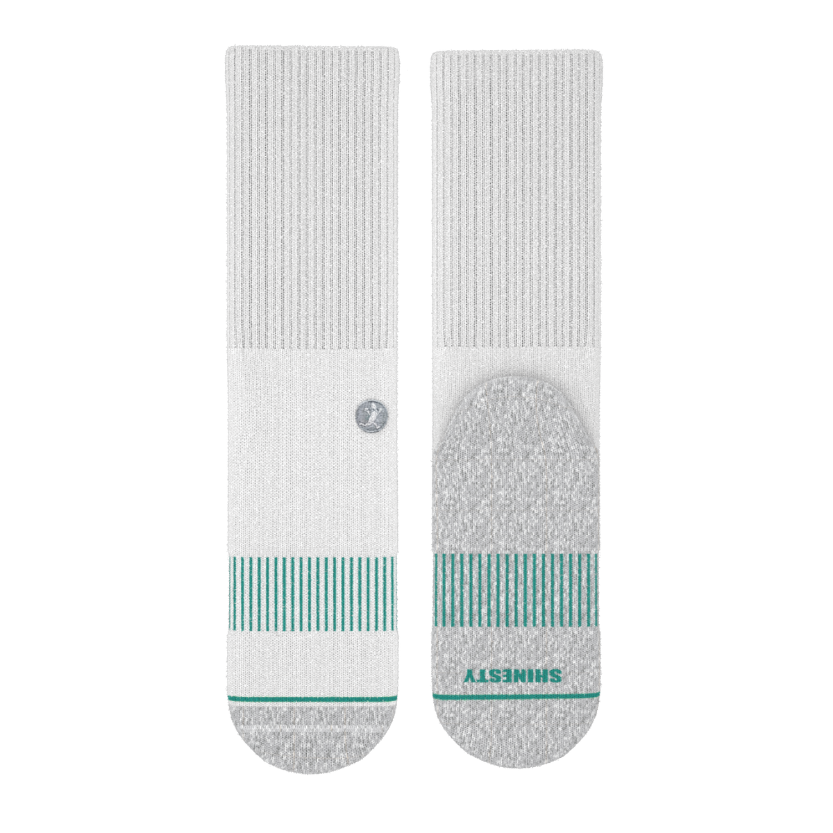 The Cloud 9 | White Stay Weird Heel Hammock™ Crew Socks - Shinesty