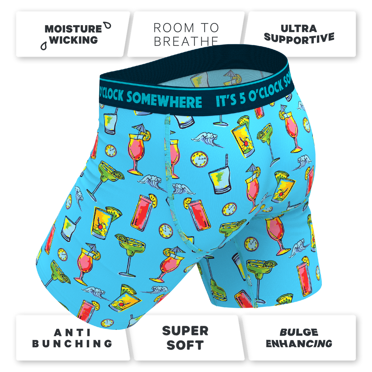 The Cocktail Hour | Shinesty x Margaritaville® Ball Hammock® Boxer - Long Leg - Shinesty