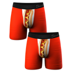 The Coney Islands | Hot Dog Ball Hammock® Boxer Couples Matching Underwear 2 Pack - Shinesty