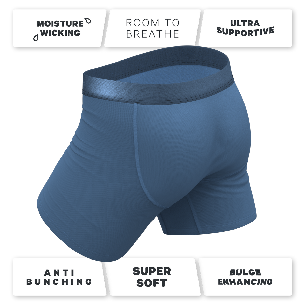 The Cool Cobalt | Slate Blue Ball Hammock® Pouch Underwear - Shinesty