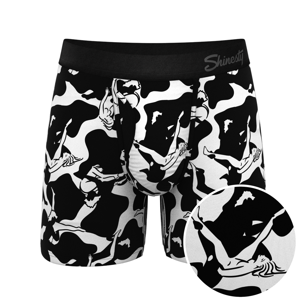 The Cowmasutra | Naughty Abstract Ball Hammock® Pouch Underwear With Fly - Shinesty