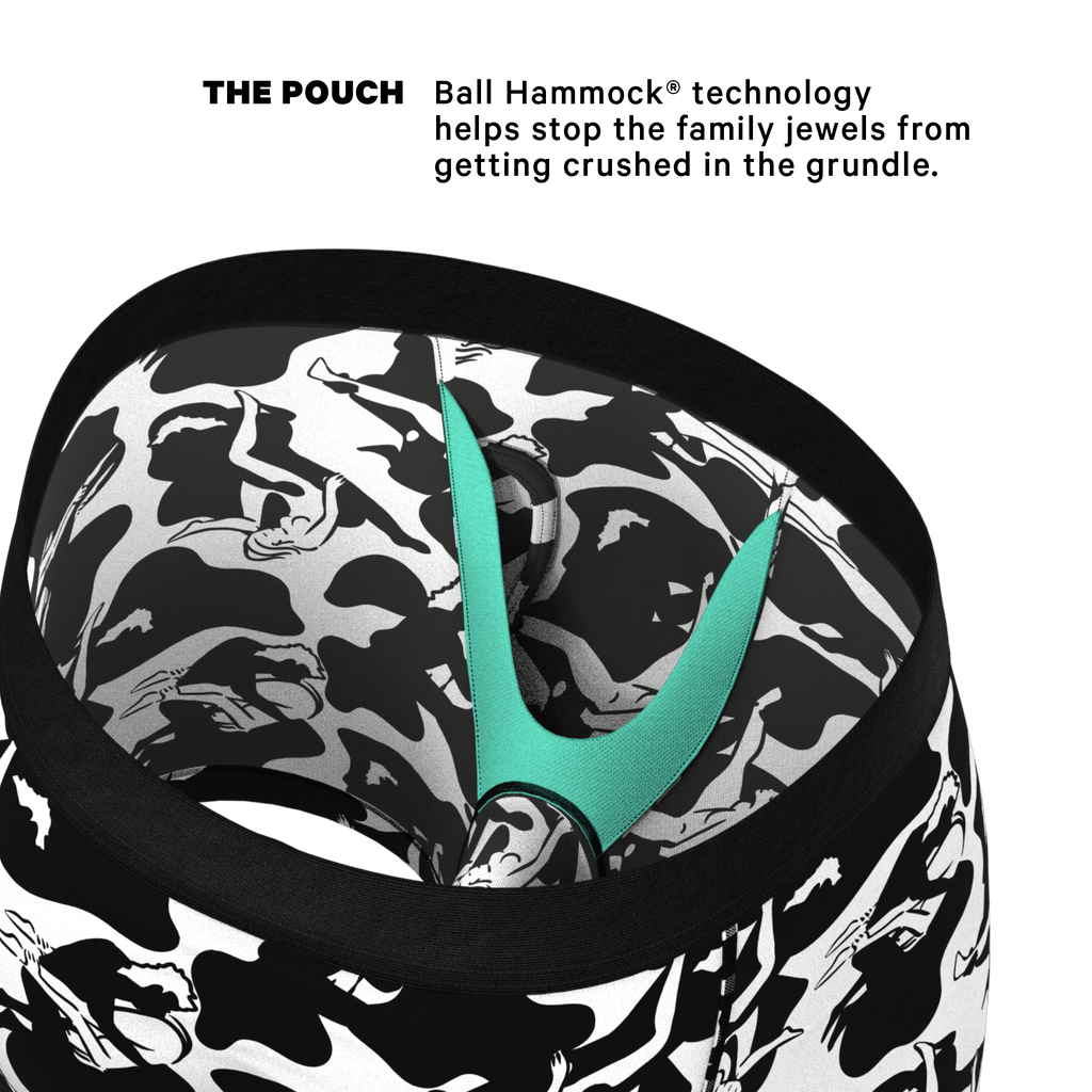 The Cowmasutra | Naughty Abstract Ball Hammock® Pouch Underwear With Fly - Shinesty