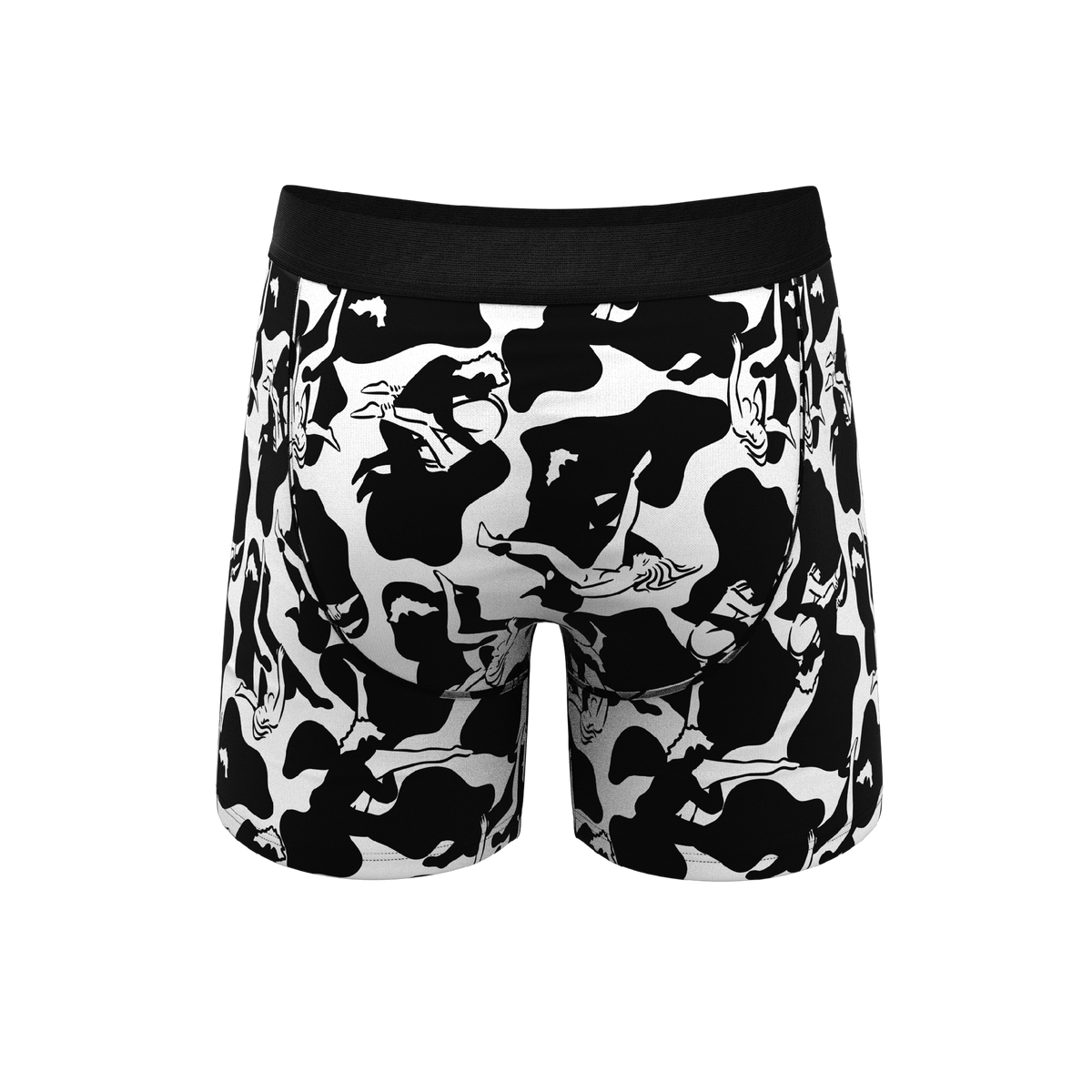 The Cowmasutra | Naughty Abstract Ball Hammock® Pouch Underwear With Fly - Shinesty