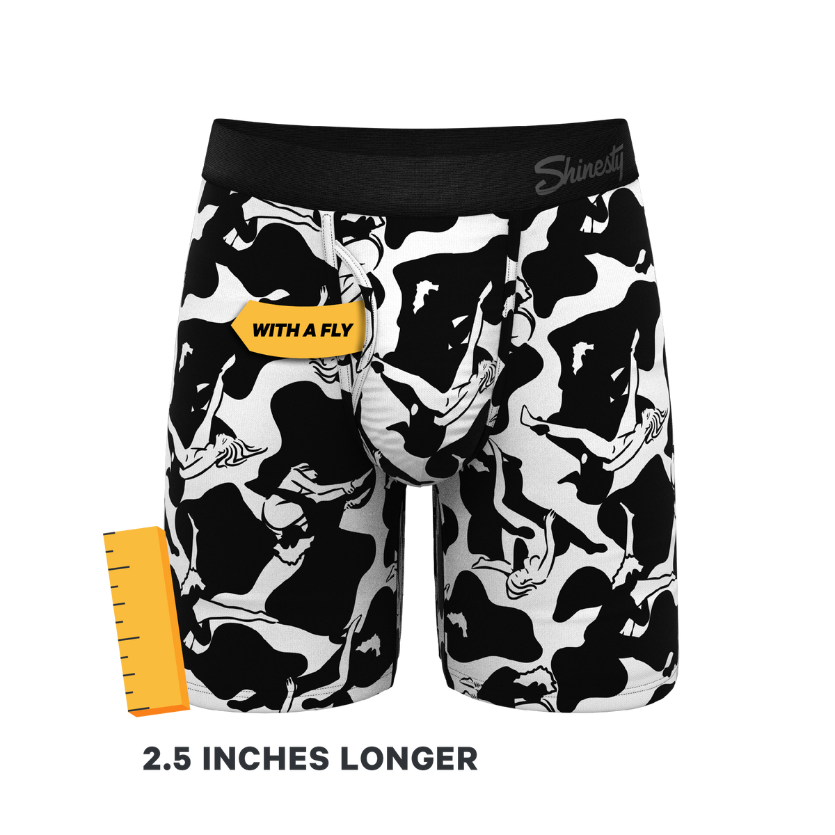 The Cowmasutra | Naughty Abstract Ball Hammock® Boxer - Long Leg - Shinesty