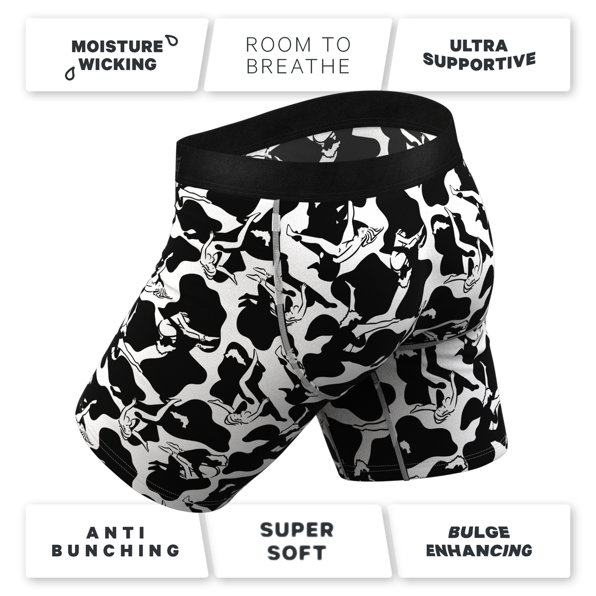 The Cowmasutra | Naughty Abstract Ball Hammock® Boxer - Long Leg - Shinesty