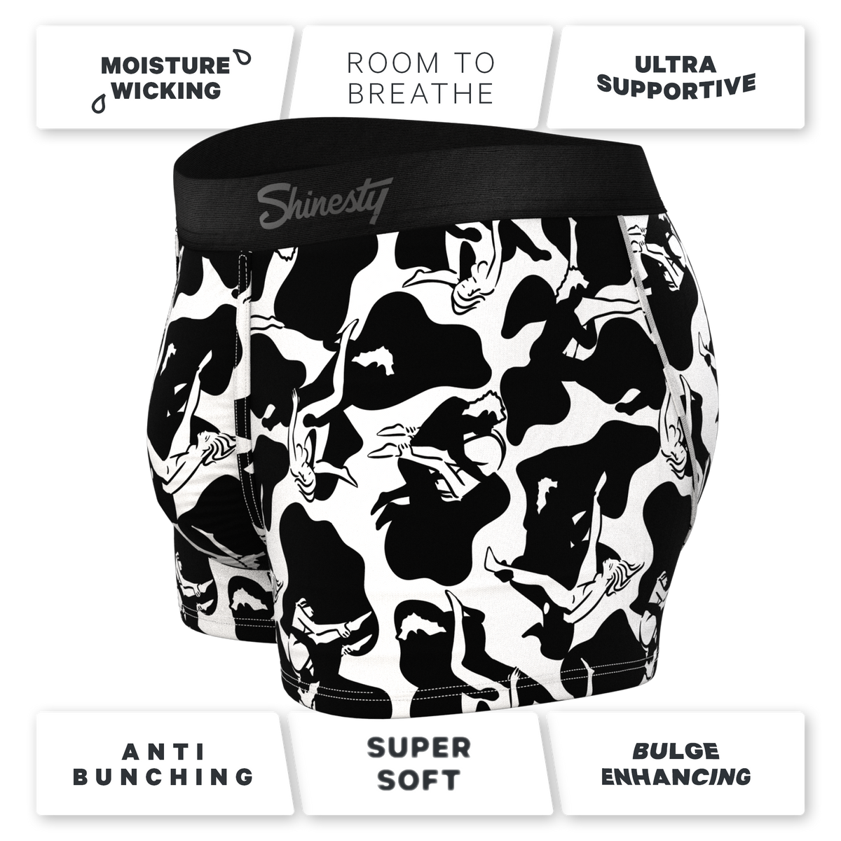 The Cowmasutra | Naughty Abstract Ball Hammock® Pouch Trunks Underwear - Shinesty