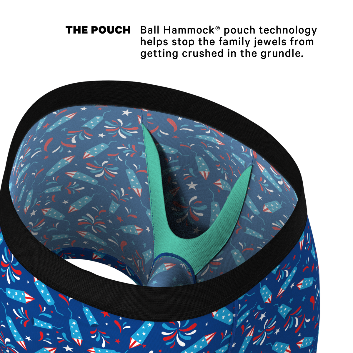 The Crotch Rocket | USA Firecracker Ball Hammock® Pouch Underwear - Shinesty