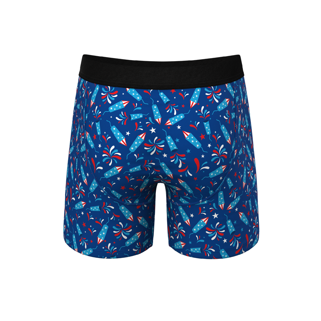 The Crotch Rocket | USA Firecracker Ball Hammock® Pouch Underwear With Fly - Shinesty