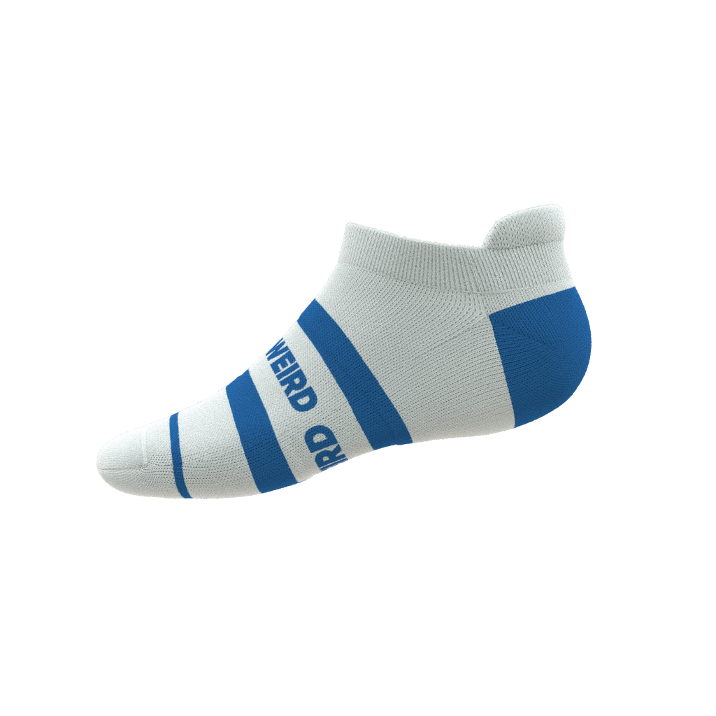 The Cruiser | Blue and White Stripe Heel Hammock™ Ankle Socks - Shinesty