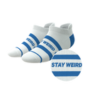 The Cruiser | Blue and White Stripe Heel Hammock™ Ankle Socks - Shinesty
