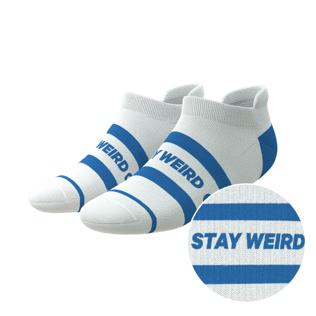 The Cruiser | Blue and White Stripe Heel Hammock™ Ankle Socks - Shinesty