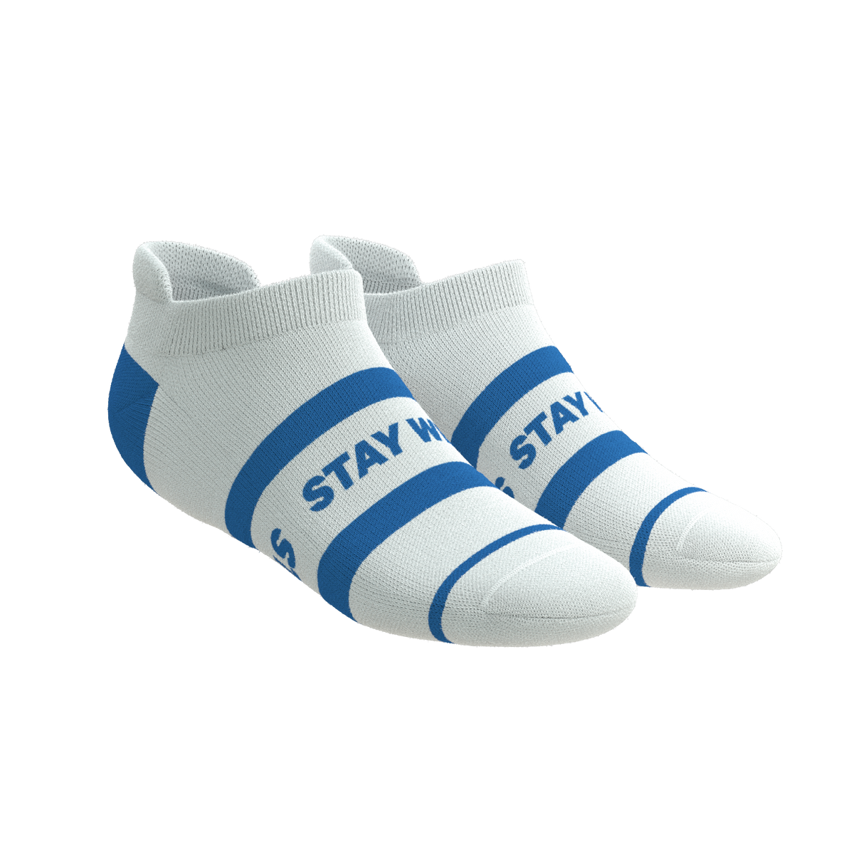 The Cruiser | Blue and White Stripe Heel Hammock™ Ankle Socks - Shinesty