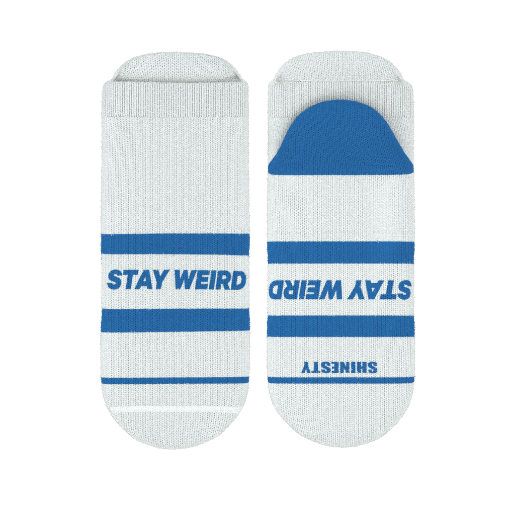 The Cruiser | Blue and White Stripe Heel Hammock™ Ankle Socks - Shinesty