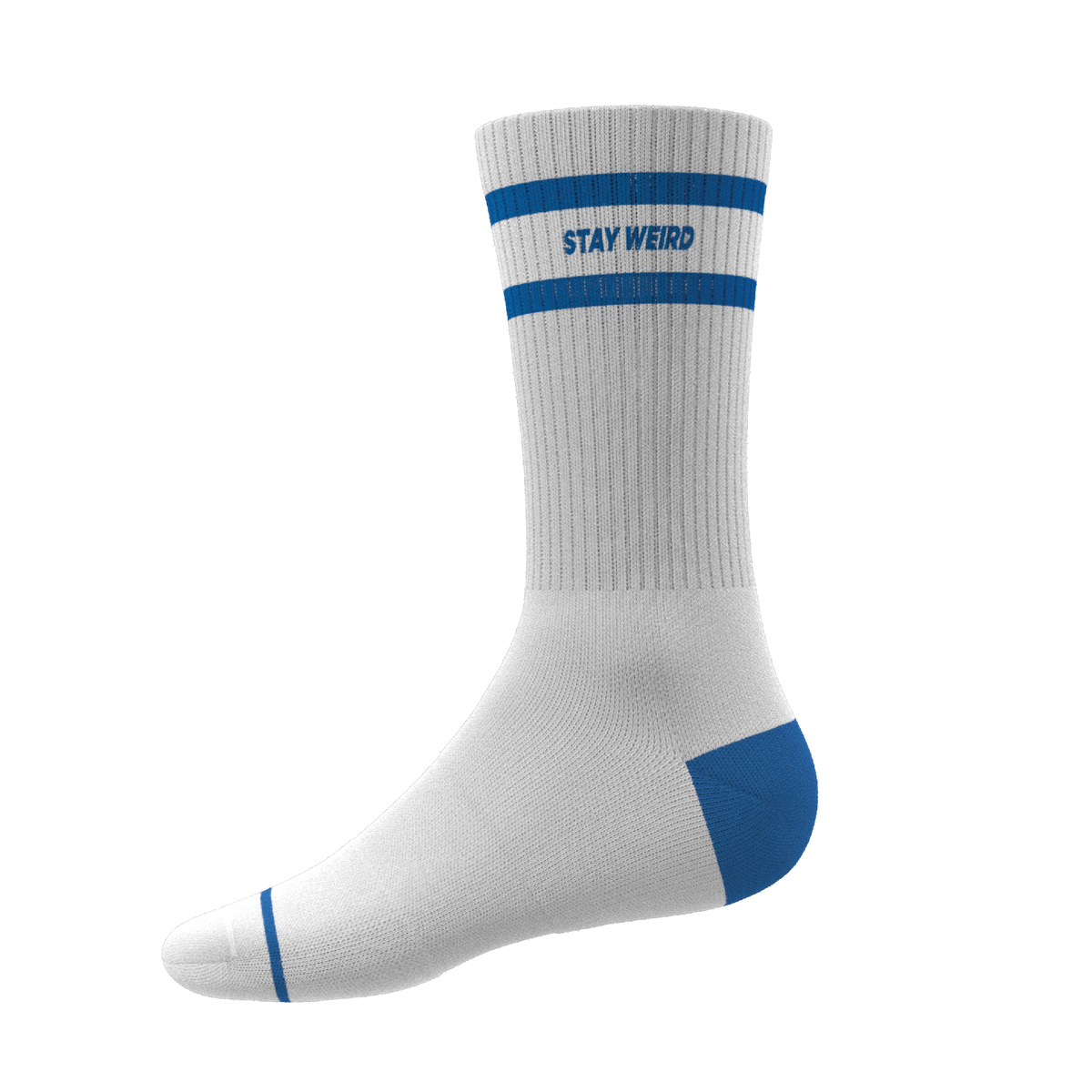 The Cruiser | Blue and White Stripe Heel Hammock™ Crew Socks - Shinesty